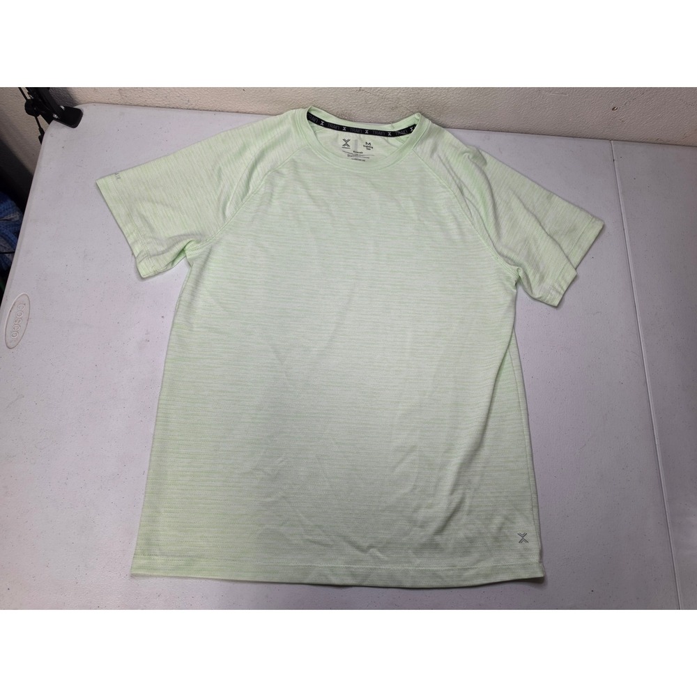 Xersion Everair Training Tee Womens Medium Lime Green Space Dye Athletic Shirt
